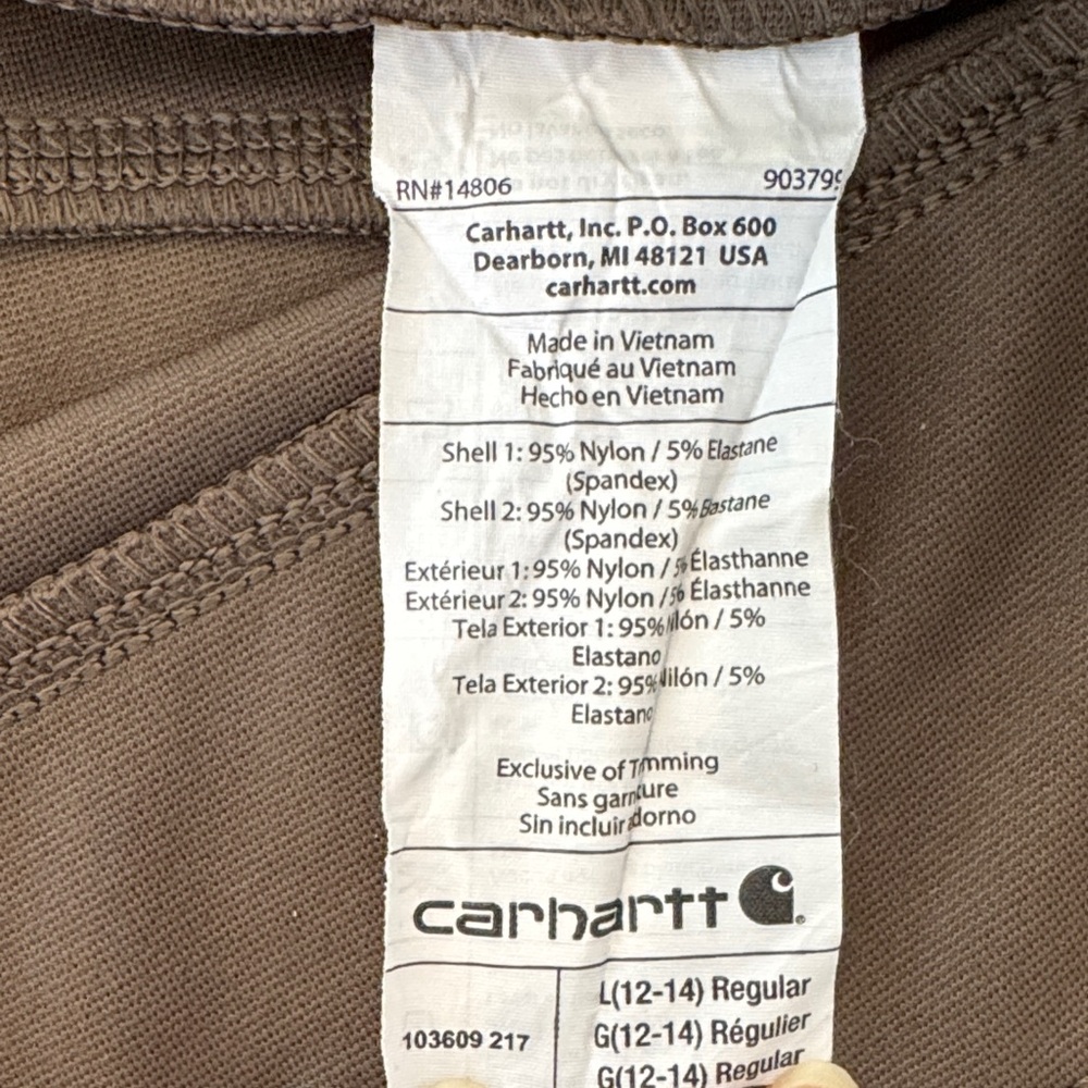 Carhartt Force Fitted Lightweight Utility Leggings Women’s L Tarmac Olive Green - Picture 11 of 12